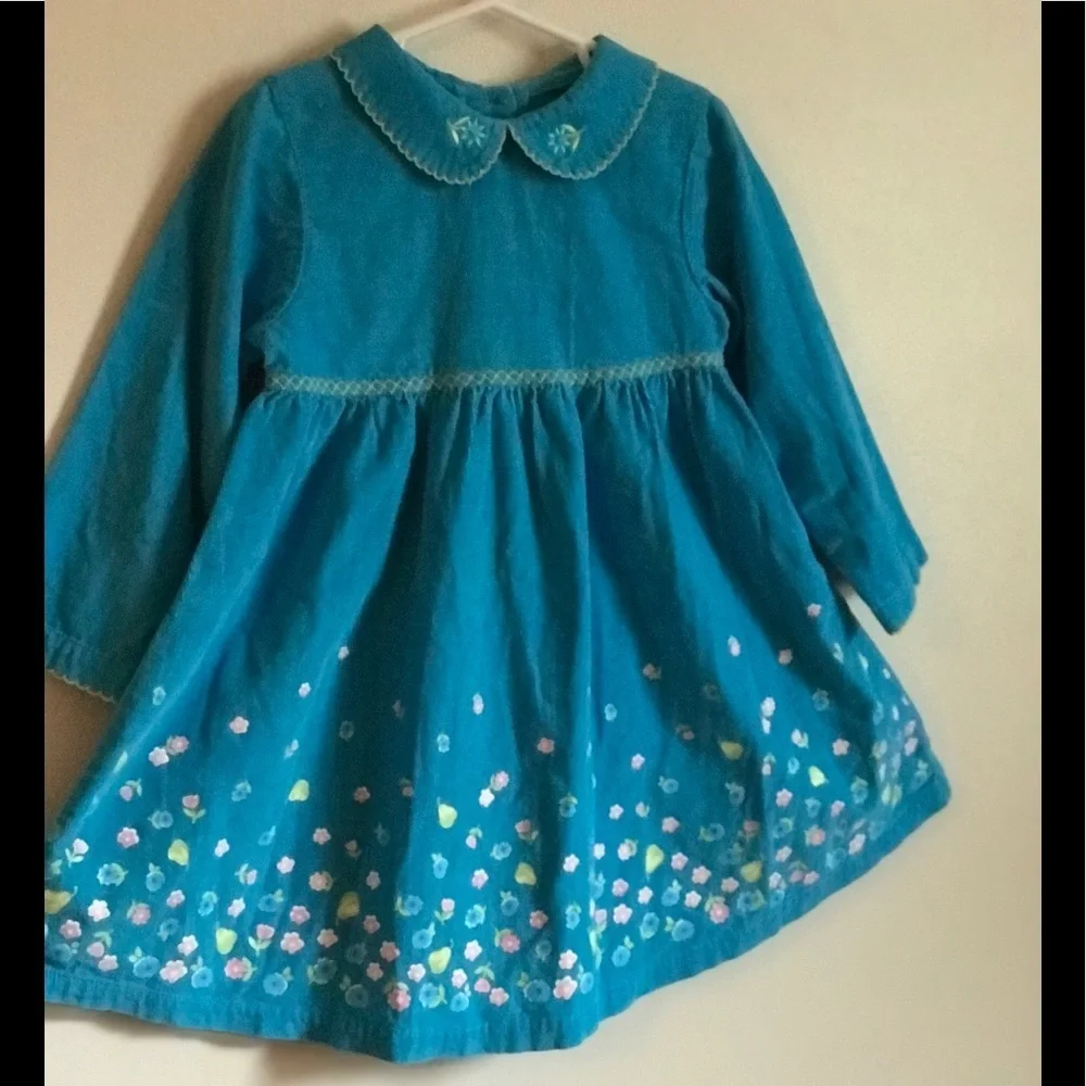 1980’sVintage Toddler Swiss Flower appliqué dress